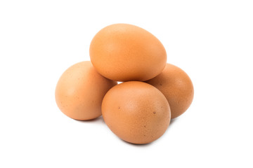 Pile of fresh chicken eggs