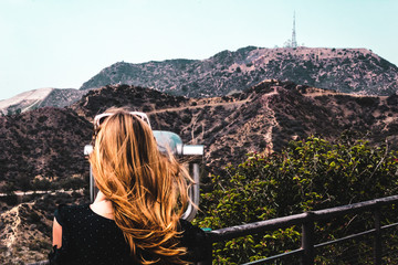 Girl near Hollywood Hills in Los Angeles, California