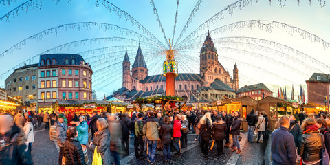 Weihnachtsmarkt Mainz  - obrazy, fototapety, plakaty