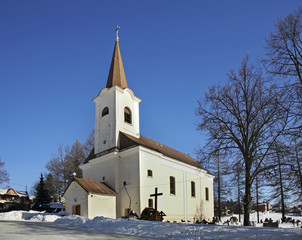 Fototapeta na wymiar Church of the Virgin Mary in Zdiar village. Slovakia