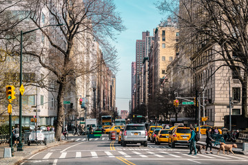 Streets and Buildings of Upper East Site of Manhattan, New York - obrazy, fototapety, plakaty