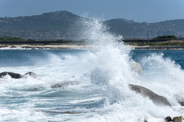 Sardinien, Wellen am Capo Testa