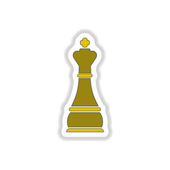 Vector illustration in paper sticker style Chess king