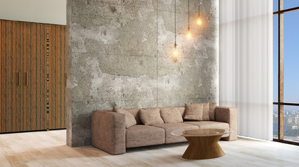 cozy corner in a residential home. Interior living room. 3d rend