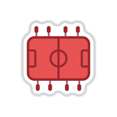 Vector illustration in paper sticker style Top View of Table Football