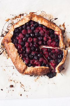 Berry Galette On A Parchment Paper