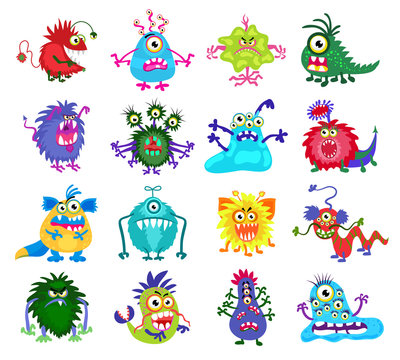 Scary monster vector set