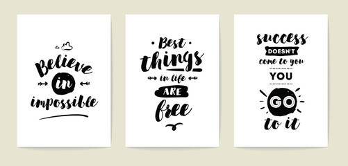 Typography cards set.