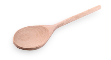Wooden spoon isolated on the white