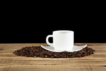 cup of coffee with grains
