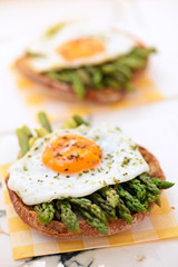 Mediterranean snack with asparagus.