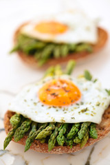 Mediterranean snack with asparagus.