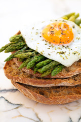 Mediterranean snack with asparagus.