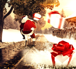 santa claus on street 