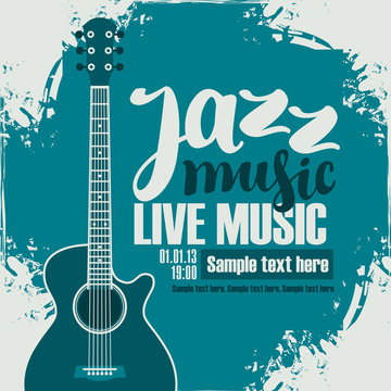 poster for the jazz festival with acoustic guitar