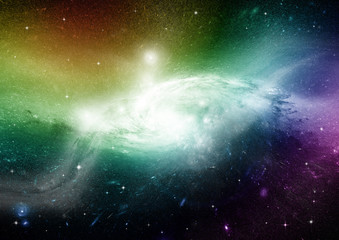 Stars, dust and gas nebula in a far galaxy