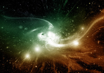 Obraz premium Stars, dust and gas nebula in a far galaxy