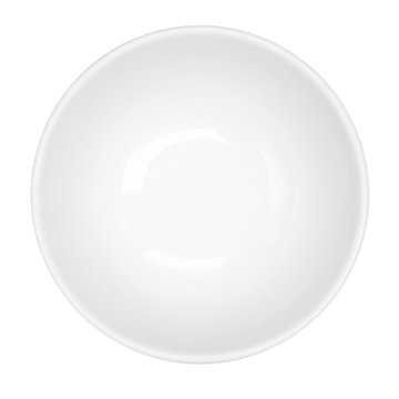 Empty White Bowl Isolated Top