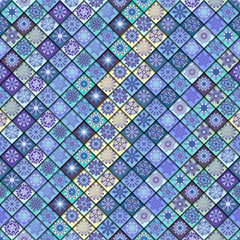 Vintage seamless pattern with tile patchwork elements.