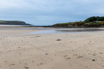 Fototapeta na wymiar Daymer Bay is a sandy beach area close to the villages of Polzeath and Rock on the north Cornwall coast.