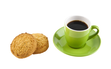 Cup of coffee and biscuits