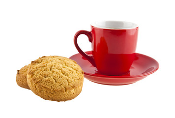 Cup of coffee and biscuits