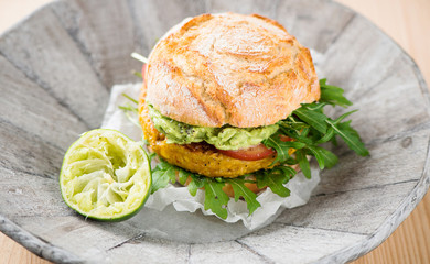 Veggie chickpea burger