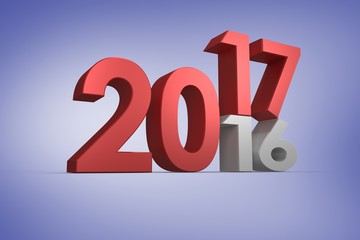 Composite image of digital image of new over old year