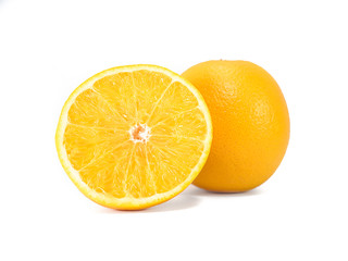 fresh orange on white background