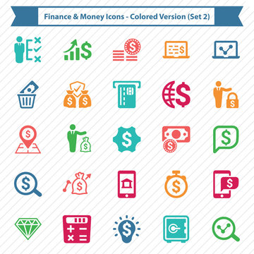 Finance & Money Icons - Colored Version (Set 2)