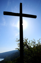 wooden cross on the hill town of Soroca, Moldova