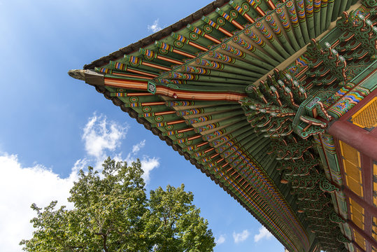 Details of the Traditional Korean architecture - roof in Changdeokgung palace