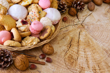 Christmas cookies in the plate.