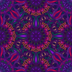 Ornate floral seamless texture, endless pattern with vintage mandala elements.