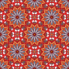 Ethnic floral seamless pattern