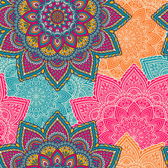 Ethnic floral seamless pattern