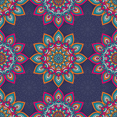 Ethnic floral seamless pattern
