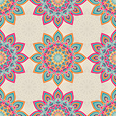 Ethnic floral seamless pattern