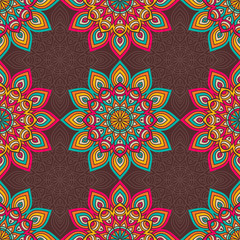 Ethnic floral seamless pattern