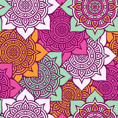 Ethnic floral seamless pattern