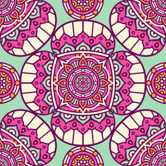 Ethnic floral seamless pattern