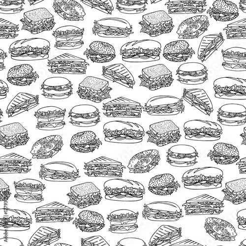 &ldquo;Sandwiches seamless pattern&rdquo; Stock image and royalty-free vector files