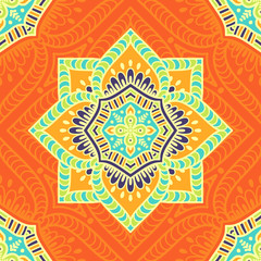 Ethnic floral seamless pattern