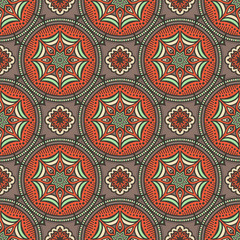 Ethnic floral seamless pattern