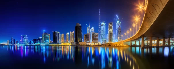 Schapenvacht deken met foto Dubai Zakelijke baai van Dubai, VAE