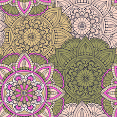 Ethnic floral seamless pattern
