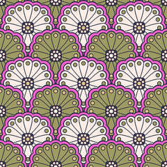 Ethnic floral seamless pattern