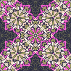 Ethnic floral seamless pattern