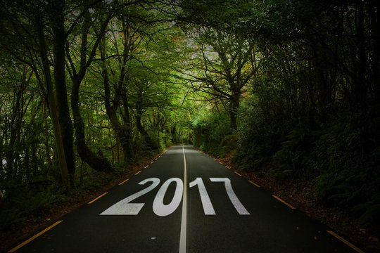 Composite image of happy new year 2017