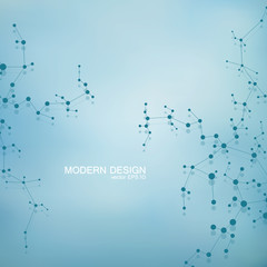 Structure molecule of DNA and neurons. Structural atom. Chemical compounds. Medicine, science, technology concept. Geometric abstract background. Vector illustration for your design.